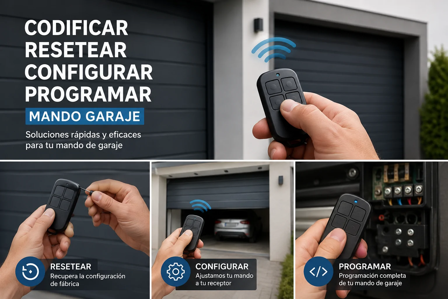 Codificar Resetear Configurar Programar Mando de Garaje - Codificar Resetear Configurar Programar Mando Garaje
