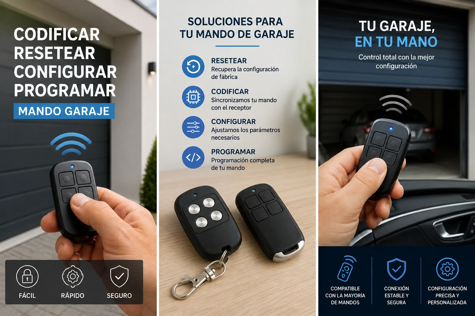 Codificar Resetear Configurar Programar Mando de Garajes - Codificar Resetear Configurar Programar Mando Garaje