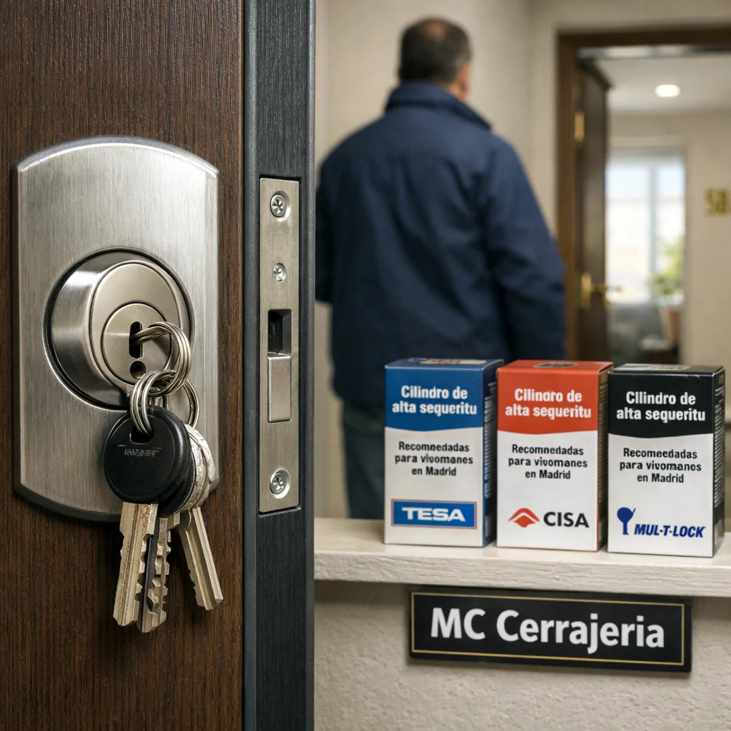Cerradura instalada con paquetes Tesa, Cisa y Mul-T-Lock: Que marcas de cerraduras son mas recomendadas para casas en Madrid