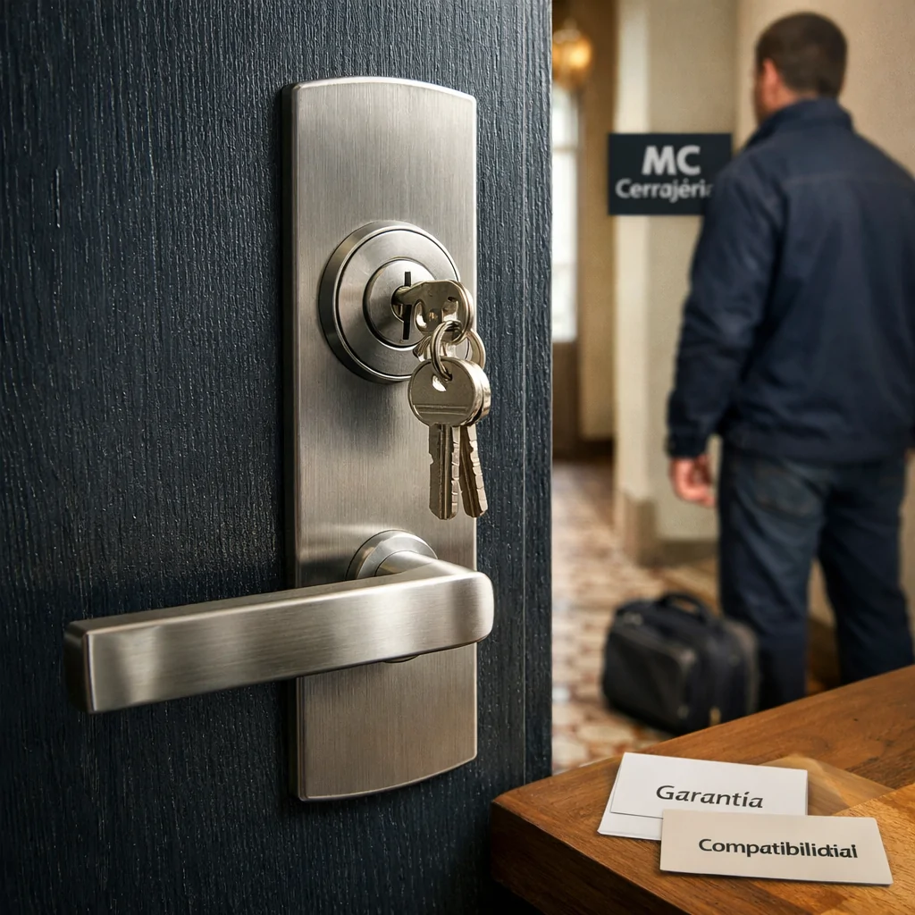 Puerta blindada renovada en Barcelona con cerradura de alta seguridad, llaves y tarjeta: Cuales son las mejores opciones para cambiar cerraduras de alta seguridad en Barcelona